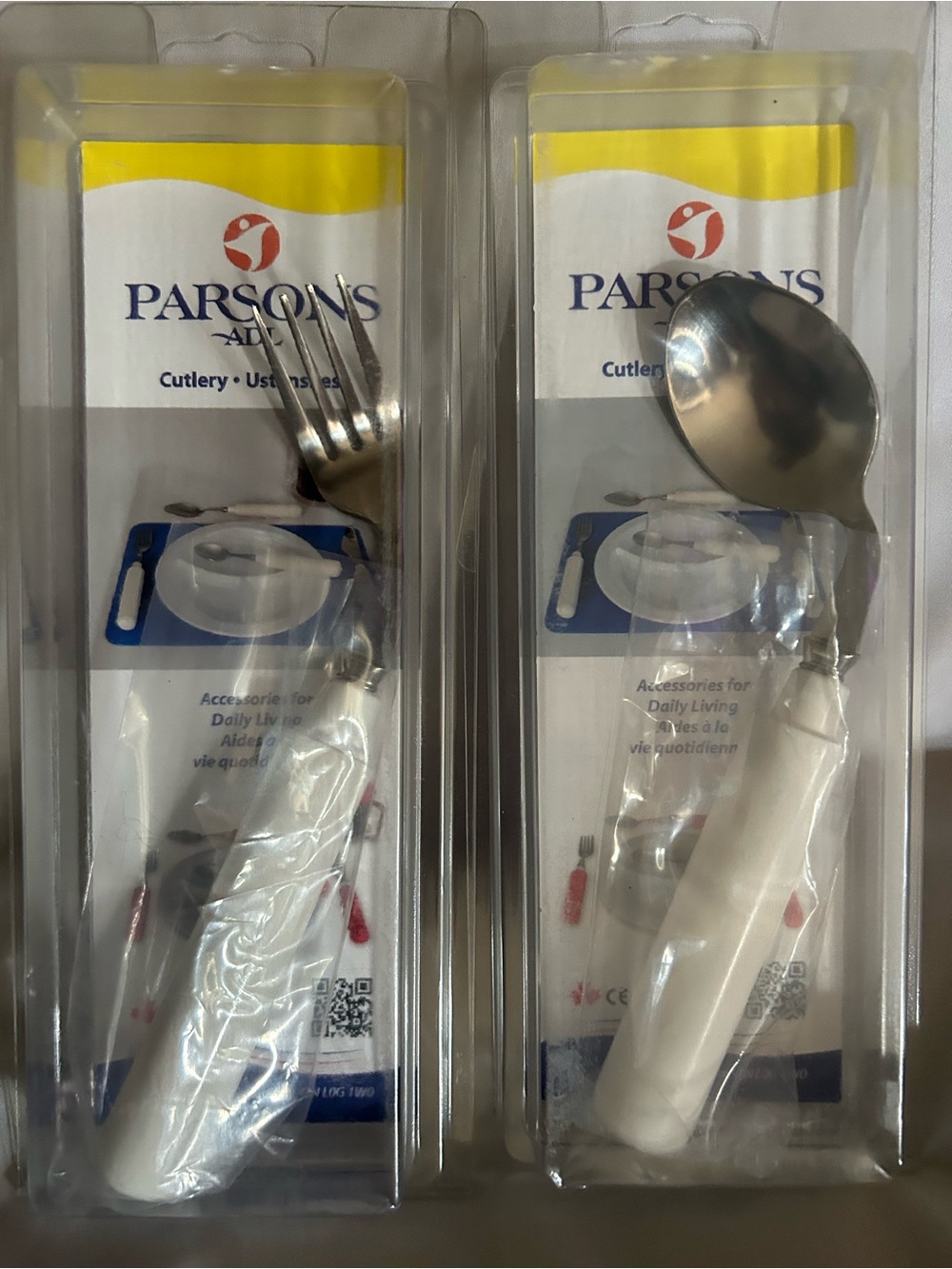 Parsons Assist Cutlery Set - White Handle Fork & Spoon